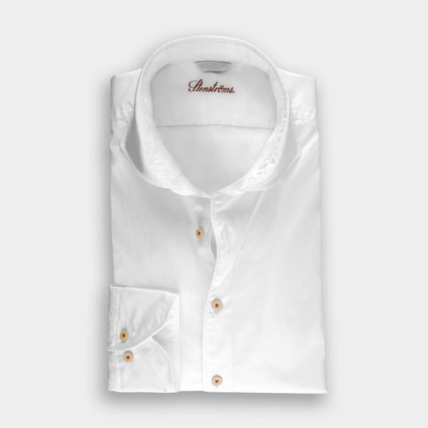 Hemden Van Stenströms In Het Wit In Model Cotton Twofold Fitted Body