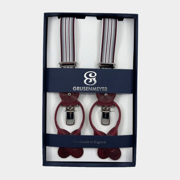 Bretellen Van Grusenmeyer In Het Bordeaux In Model Fitting Finish Silver
