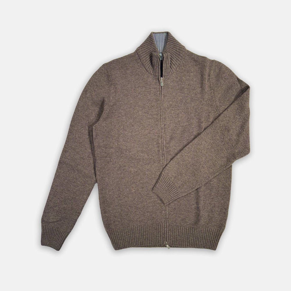 Full-zip Van Gran Sasso In Het Beige In Model