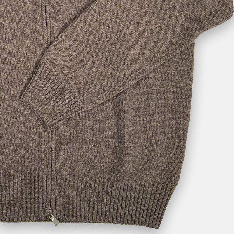 Full-zip Van Gran Sasso In Het Beige In Model