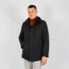 Jacket Van Gimo's In Het Blauw In Model Technische Jas Met Capuchon, Opstaande Kraag En Knoopsluiting