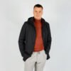 Jacket Van Gimo's In Het Blauw In Model Technische Jas Met Capuchon, Opstaande Kraag En Knoopsluiting