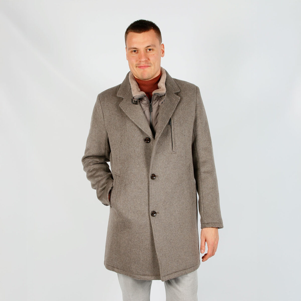 Mantels Van Gimo's In Het Beige In Model Wollen Mantel