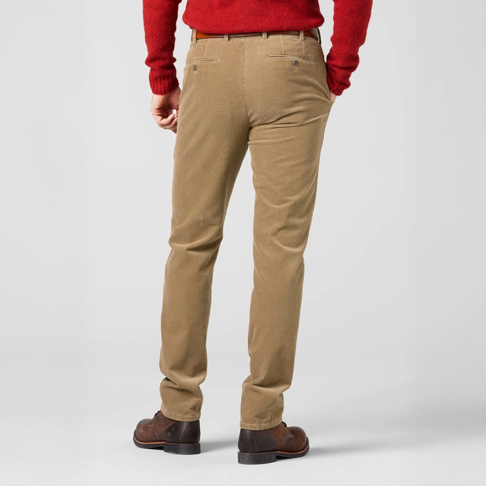 Chino Van Meyer In Het Beige In Model Bonn Superstretch Premium Corduroy Chino