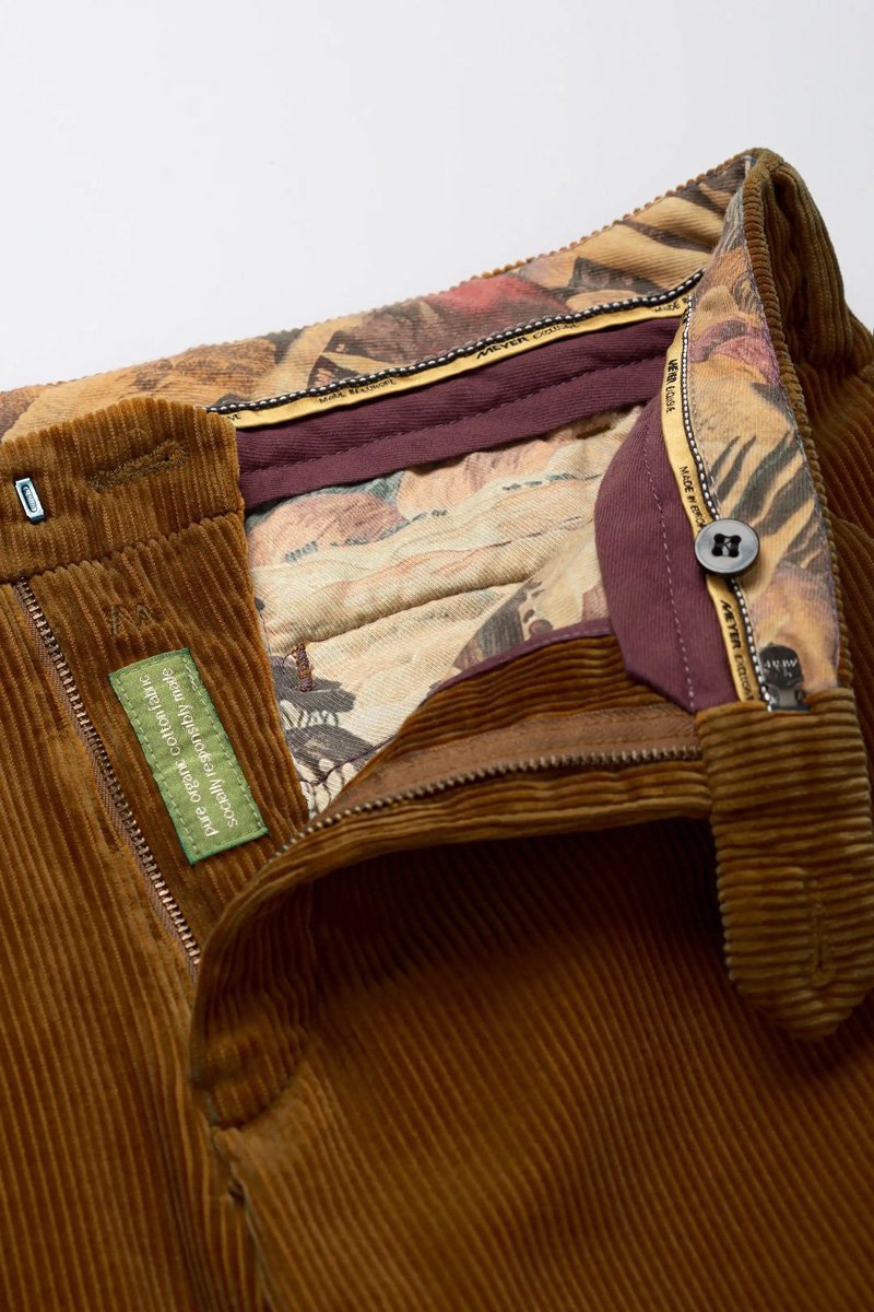 Chino Van Meyer In Het Cognac In Model Bonn Superstretch Premium Corduroy Chino