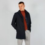 Jacket Van Duno In Het Blauw In Model Korte Mantel Met Staande Kraag En Knoopsluiting