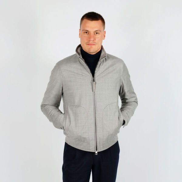Jacket Van Duno In Het Grijs In Model Korte Jas Met Ritssluiting En Opstaande Kraag