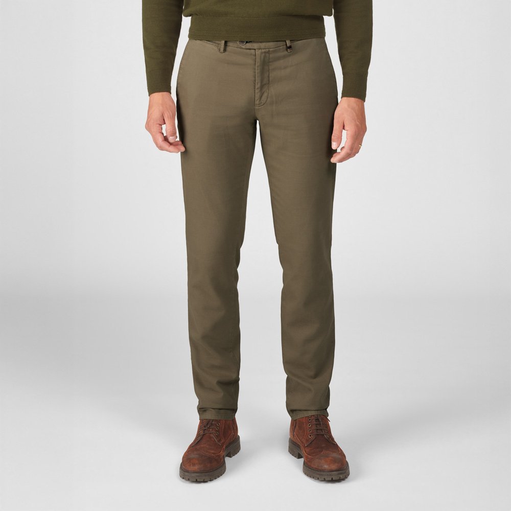 Chino Van Zilton In Het Groen In Model Casual Chino In Zachte Katoenstretch Met Moderne En Stijlvolle Uitstraling.