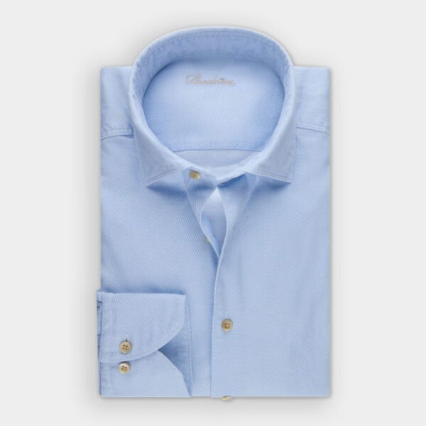 Hemden Van Stenströms In Het Blauw In Model Lichtblauw Gestreept Oxford Hemd In Katoen Met Cut Away Kraag