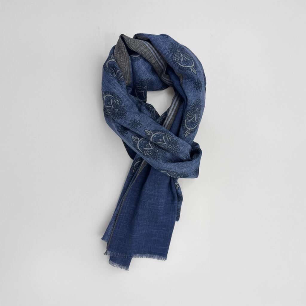 Sjaals Van Gierremilano In Het Blauw In Model Sjaal In 100% Wol