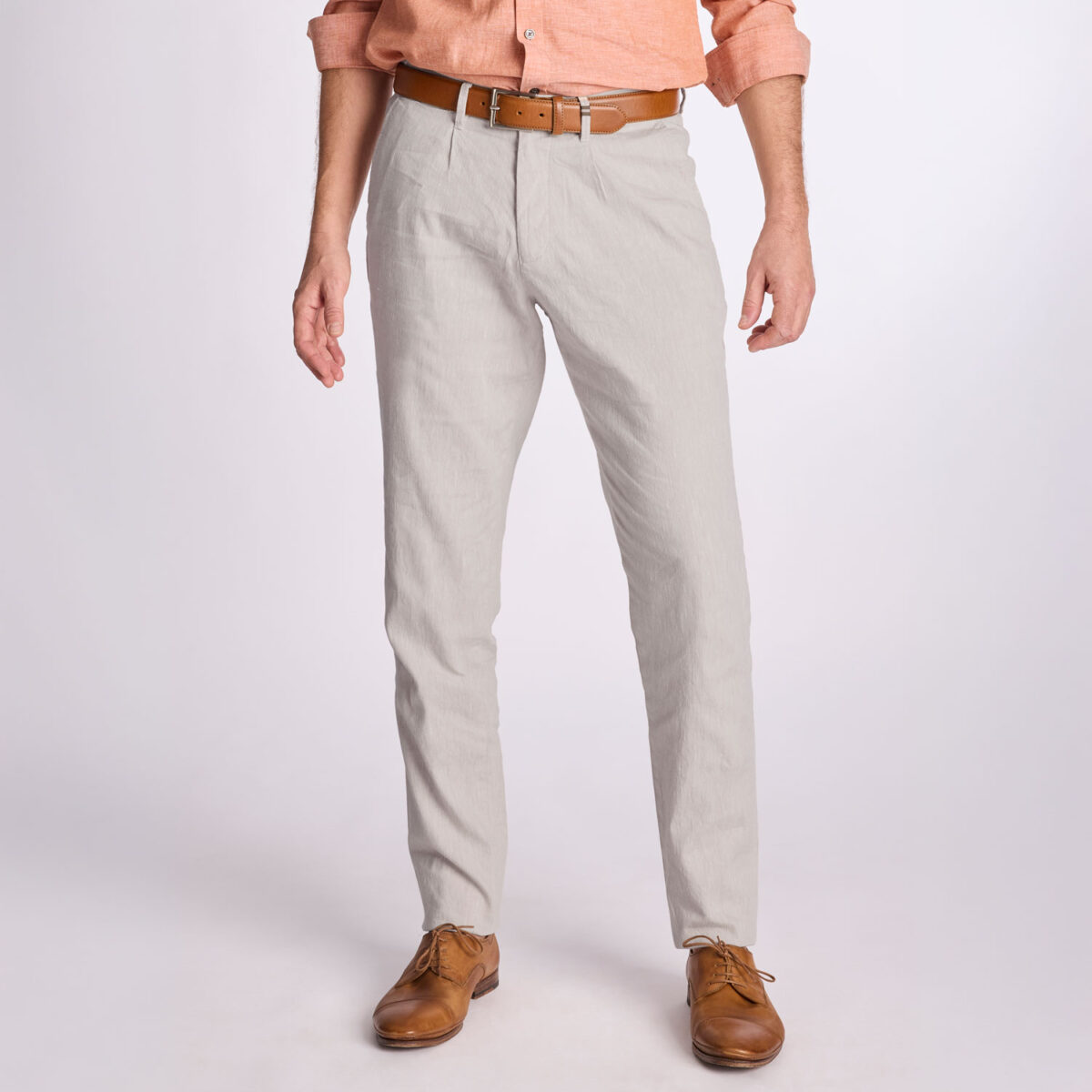 Chino Van Zilton In Het Grijs In Model Linnen Broek